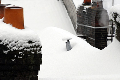 Rouen : neige en décembre